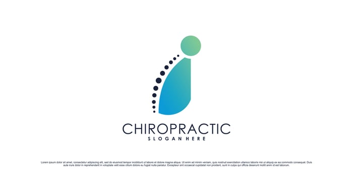 Chiropractic icon logo design inspiration for health care spine with creative concept Premium Vector