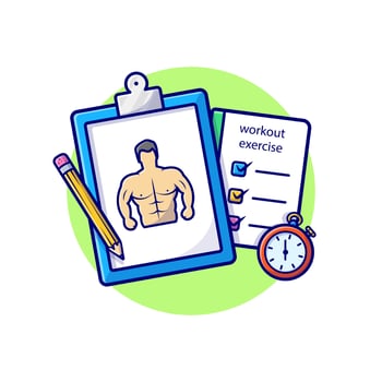 Workout Exercise Cartoon Vector Icon Illustration. Sport  Healthy Icon Concept Isolated Premium Vector. Flat Cartoon  Style