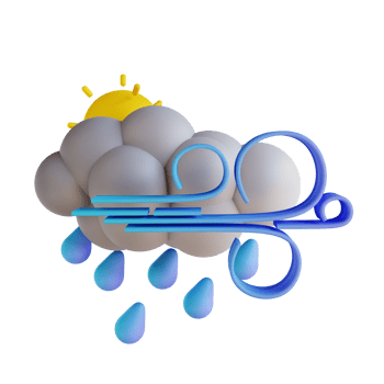 3D illustration stormy rain png