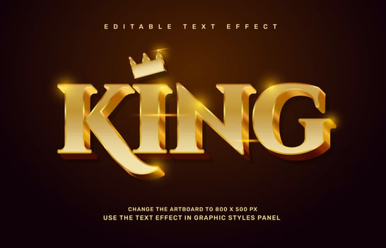 Gold king text effect vector