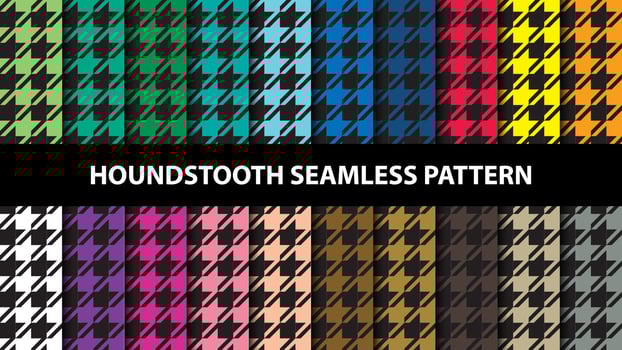Collection of houndstooth vector seamless pattern