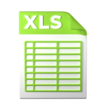 XLS File Type 3D rendering on transparent background. Ui UX icon design web and app trend png