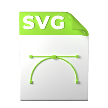 SVG File Type 3D rendering on transparent background. Ui UX icon design web and app trend png