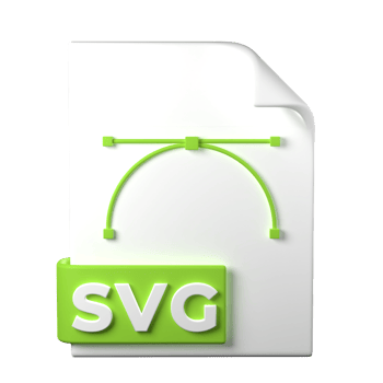 SVG File Type 3D rendering on transparent background. Ui UX icon design web and app trend png