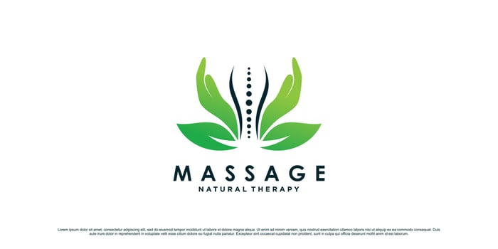 Chiropractic massage logo design inspiration with bone concept and creative element Premium Vector