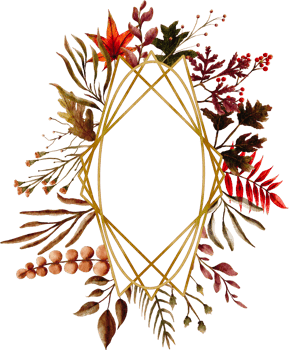 watercolor circle leaves frame clip art png