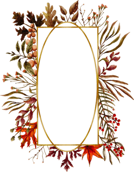 watercolor autumn frame clip art png