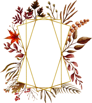 watercolor autumn frame clip art png