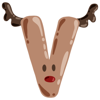 Christmas Reindeer moose alphabet set png