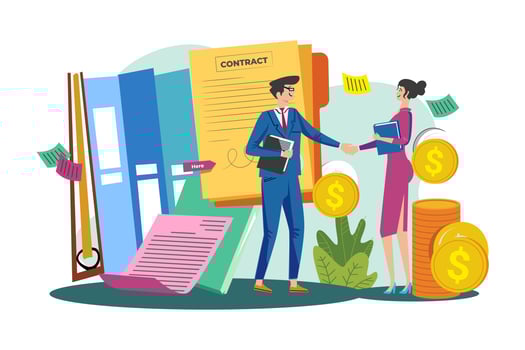 Girl getting a business loan vector
