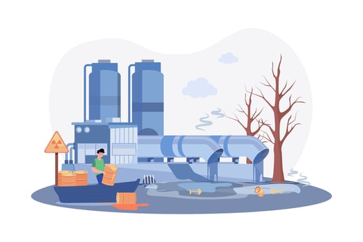 Water Pollution Illustration concept on white background vector