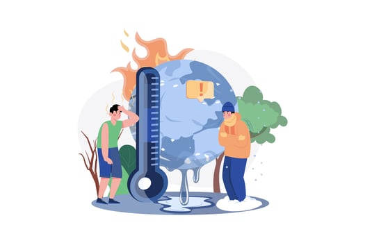 Unstable Weather Temperature vector