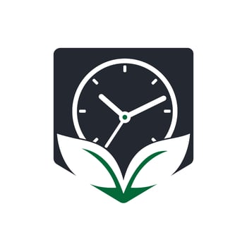 Nature time vector logo design template. Energy time and diet time logo concept.