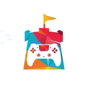Game king vector logo design. Game console and fort icon vector design.