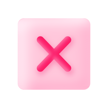 3D Close Icon Cross Exit White and Pink Red Sign Element Illustration with Transparent Background png