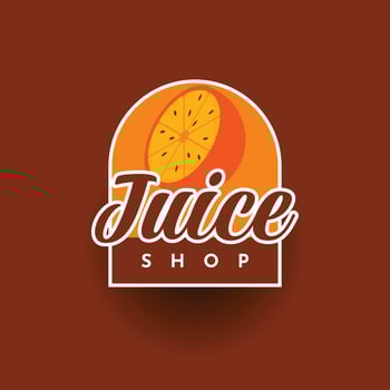 Orange juice shop logo illustration template design vector