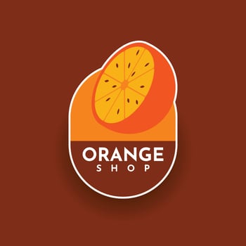Orange juice shop logo illustration template design vector