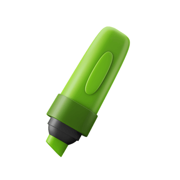 highlighter marker stationery 3d icon illustration png