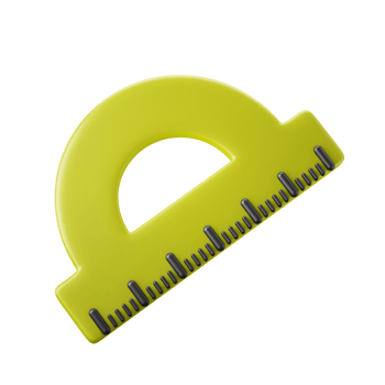 half disk protractor degrees ruler 3d icon illustration png