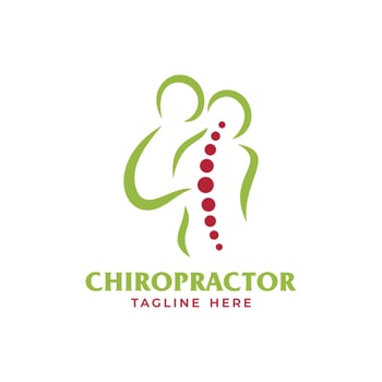 simple line logo concept for chiropractor vector