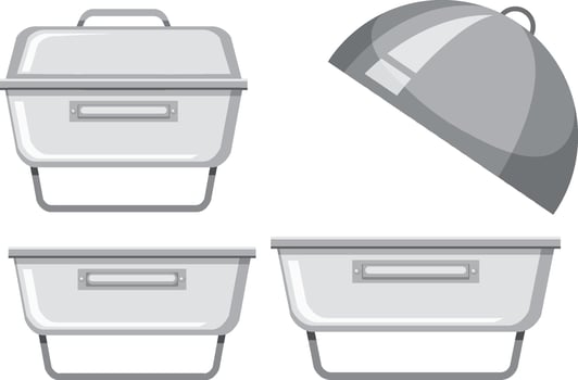 Set of buffet catering objects vector