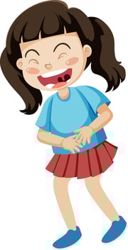 A girl laughing cartoon character vector