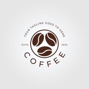 coffee line art logo, icon and symbol, with emblem vector illustration design