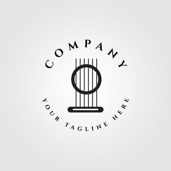 guitar line art logo, icon and symbol, vector illustration design
