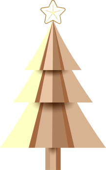 Gold Christmas Tree 3D Illustration png