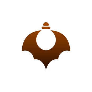 Bat and lamp bulb combinations,in background white ,vector logo design editable vector