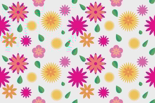 Colorful flower background, seamless pattern vector illustration.