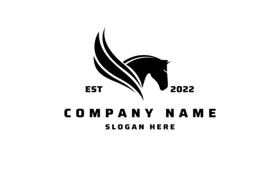 Mythological Pegasus Horse Logo Design in white background vector