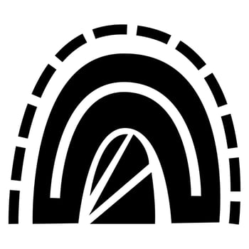 Black Rainbow Doodle monochrome. Vector illustration about nature.