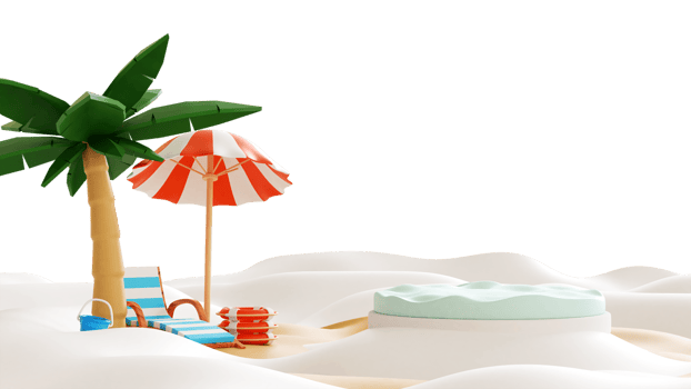 3D Summer Beach Illustration png