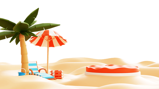 3D Summer Beach Illustration png