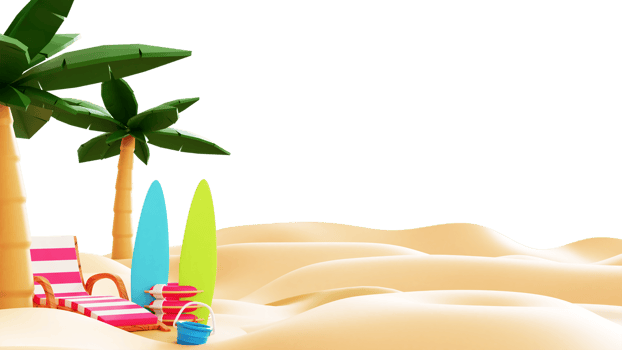 3D Summer Beach Illustration png