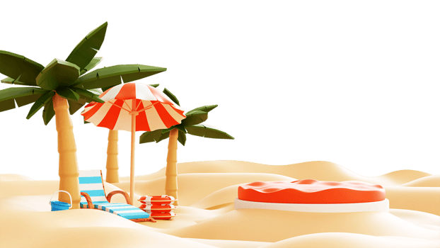 3D Summer Beach Illustration png