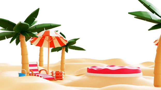 3D Summer Beach Illustration png