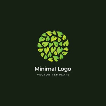 leaf's round logo template. Vector illustration