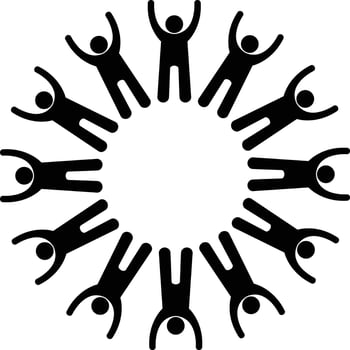 teamwork icon on white background. friends sign. teamwork concept. group symbol. flat style. vector