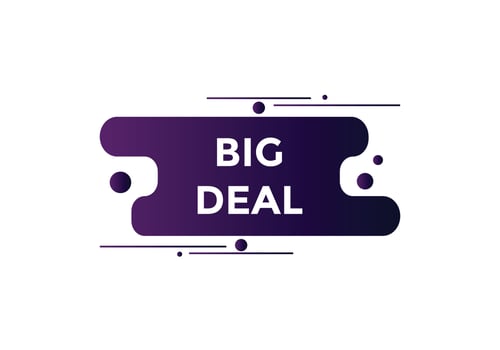 Big Deal Basic text button. speech bubble. Big Deal Colorful web banner. vector illustration