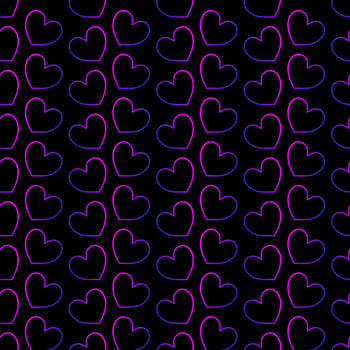 Gradient hearts pattern on black background. Vector. vector