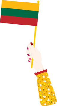 Lithuanian Flag hand drawn,Lithuanian litas hand drawn vector