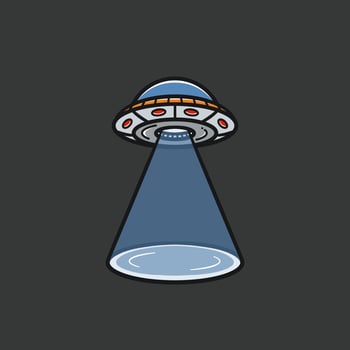 a flying ufo digital illustration vector