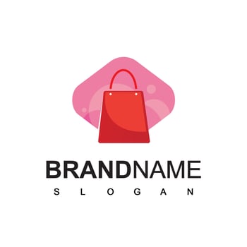 Online Shop Logo With Bag Symbol vector