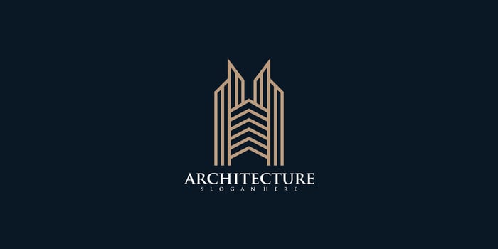 Architecture real estate logo elegant simple line art Premium Vector