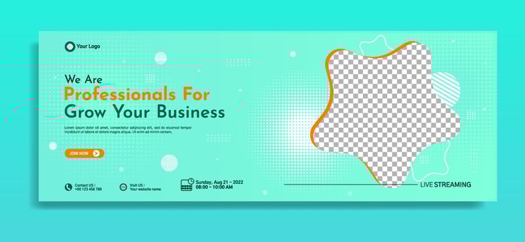 Business webinar horizontal banner template design vector