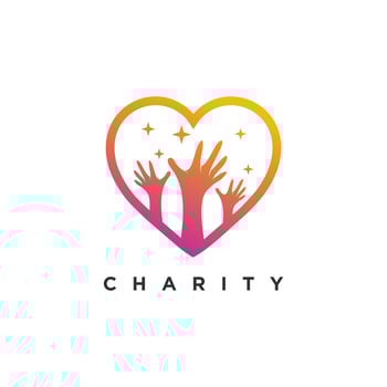 Charity icon vector with modern element concept logo design Premium Vector