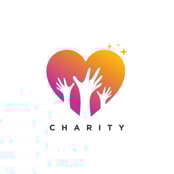 Charity icon vector with modern element concept logo design Premium Vector