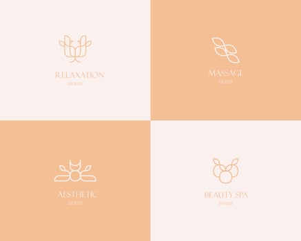 Beauty Spa Logo. Logo for business in the industry of beauty, health, personal hygiene.  Logo of a beauty salon, health industry, makeup artist. Line art style. vector